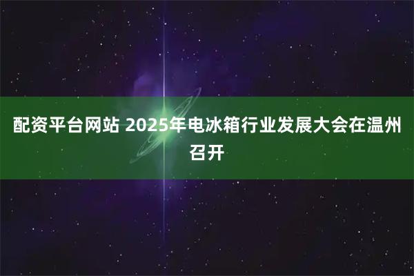 配资平台网站 2025年电冰箱行业发展大会在温州召开